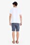 100% Cotton Regular Fit Pajama Set Short Sleeve Top Checkered Shorts E7158Ax25Hs - 8