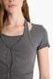 Halter Neck Rib Short Sleeve T-Shirt F8981Ax25Au - 7