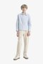 School Polo Collar Oxford Long Sleeve School Shirt Boys F3268A825Au - 4