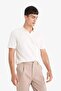Regular Fit Polo Neck Textured Waffle Fabric Short Sleeve T-Shirt F0315AX25AU - 4