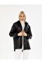 Leather Oversize Hooded Raincoat - 3