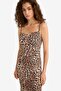Bodycon Body Wrap Leopard Print Strap Maxi Dress F9511Ax25Hs - 4