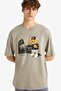 100% Cotton Boxy Fit Crew Neck Printed Short Sleeve T-Shirt F9496Ax25Hs