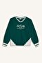 100% Cotton Oversize Wide Fit V-Neck Printed School Sweatshirt Girls F7583A825Au - 6