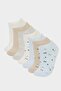Women's 7-Piece Cotton Booties Socks F5637Axns