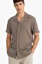 Modern Fit Resort Collar Crinkle Fabric Short Sleeve Shirt F0313Ax25Au