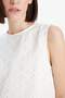 Regular Fit Crew Neck Brode Sleeveless Blouse F6316Ax25Sm - 5