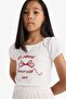Crew Neck Printed Sleeveless T-Shirt Girls F8468A825Hs - 4