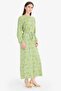 Regular Fit Crew Neck Floral Print Belted Long Sleeve Maxi Dress D9835Ax25Sm - 2