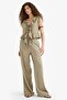 Wide Leg Double Pocket Regular Waist Standard Length Trousers D1009Ax25Sp - 3