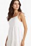 Square Neck Terry Cotton White Strap Midi Dress F9270Ax25Sm - 4