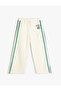 Print Detailed Tie Waist Pocket Ribbed Sweatpants