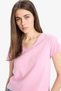 Regular Fit V-Neck Short Sleeve T-Shirt C2058Ax24Sm