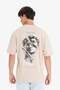 100% Cotton Boxy Fit Crew Neck Back Printed Short Sleeve T-Shirt E5251Ax25Sm - 6