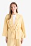 Relax Fit V-Neck Linen Blend Long Sleeve Shirt F6151Ax25Hs - 3