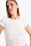 Slim Fit Boat Neck Basic Corded Fabric Ribbed Knit T-Shirt F5015Ax25Sm - 6