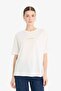 100% Cotton Relax Fit Crew Neck Appliqué Printed Combed Cotton T-Shirt F5102Ax25Sm - 3