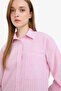 100% Cotton Relax Fit Striped Flared Shirt Tunic F6314Ax25Sm - 4