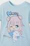 100% Cotton Anime Printed Elastic Waist Pajama Set for Baby Girl E1554A525Hs - 3