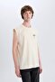 100% Cotton Boxy Fit Crew Neck Back Printed Tank Top E3223Ax25Hs - 4