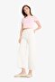 100% Cotton Barrel Fit Regular Waist Ankle Length White Jean Trousers F4670Ax25Hs - 2