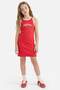 Printed Ribbed Camisole Sleeveless Summer Dress for Girls B4491A825Sm - 2