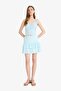 Gingham Regular Waist Combed Cotton Lined Pleated Mini Skirt F2760Ax25Sm - 2