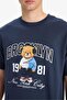 100% Cotton Boxy Fit Crew Neck Printed Short Sleeve T-Shirt F4284Ax25Sm - 4