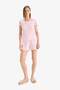 Regular Fit Pajama Set Short Sleeve Top Elastic Waist Shorts E4335Ax25Sp