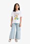 Relax Fit Crew Neck Printed Short Sleeve T-Shirt Girls E0389A825Sm - 2