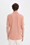 Anti-Wrinkle Modern Fit Polo Collar Textured Combed Cotton Short Sleeve Shirt C4125Ax25Sm - 6