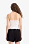 Loose Fit V-Neck White Strap Blouse F1914Ax25Sm - 7
