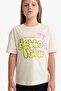 100% Cotton Relax Fit Printed Crew Neck Short Sleeve T-Shirt Girls E0389A825Sm