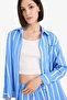 Oversize Wide Fit Striped Muslin Long Sleeve Shirt F2244Ax25Sm - 6