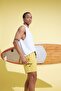 Quick-Drying Basic Mesh Lined Flexible Textured Short Length Swim Shorts C5138Ax25Hs - 2