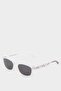 Round White Plastic Frame Black Glass Polarized Sunglasses Girls Kids F4365A8Ns - 2