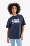 100% Cotton Nba Wordmark Oversized Athlete T-Shirt E3628Ax25Sm - 3