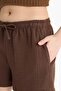 100% Cotton A-Line Regular Waist Muslin Shorts F2868Ax25Sm - 6