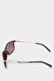 Men's Classic Coffee Plastic Frame Coffee Glass Fleece Ize Sunglasses F0564Axns - 5