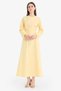 Relax Fit Crew Neck Linen Blend Long Sleeve Maxi Dress F1342Ax25Sm - 4