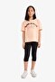 Relax Fit Printed Crew Neck Short Sleeve T-Shirt Girls E0390A825Sm - 2