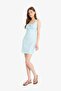 Bodycon Body-Hugging Square Neck Gingham Wrap Strap Mini Summer Dress F2759Ax25Sm - 4