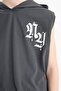 قميص رياضي مطبوع بغطاء للرأس مصنوع من القطن بنسبة 100% للأولاد E4186A825HS - 4