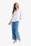 100% Cotton Regular Fit Apaş Collar Flared Half Sleeve White Shirt F5838Ax25Sm - 2