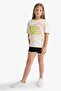 100% Cotton Relax Fit Printed Crew Neck Short Sleeve T-Shirt Girls E0389A825Sm - 3