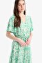 V-Neck Floral Print Tie-Front Short-Sleeve Midi Summer Dress D2835AX25SM - 4