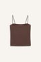 Fitted Square Neck Basic Plain Strap White Undershirt F5196Ax25Sm - 8