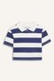 100% Cotton Relax Fit Striped Short Sleeve Polo T-Shirt Girls E0065A825Sm - 7