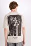 100% Cotton Boxy Fit Crew Neck Back Printed Short Sleeve T-Shirt E4546Ax25Sm
