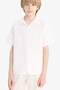 100% Cotton Oversize Wide Fit Polo Collar Muslin Short Sleeve Shirt for Boys W3239A625Hs - 6